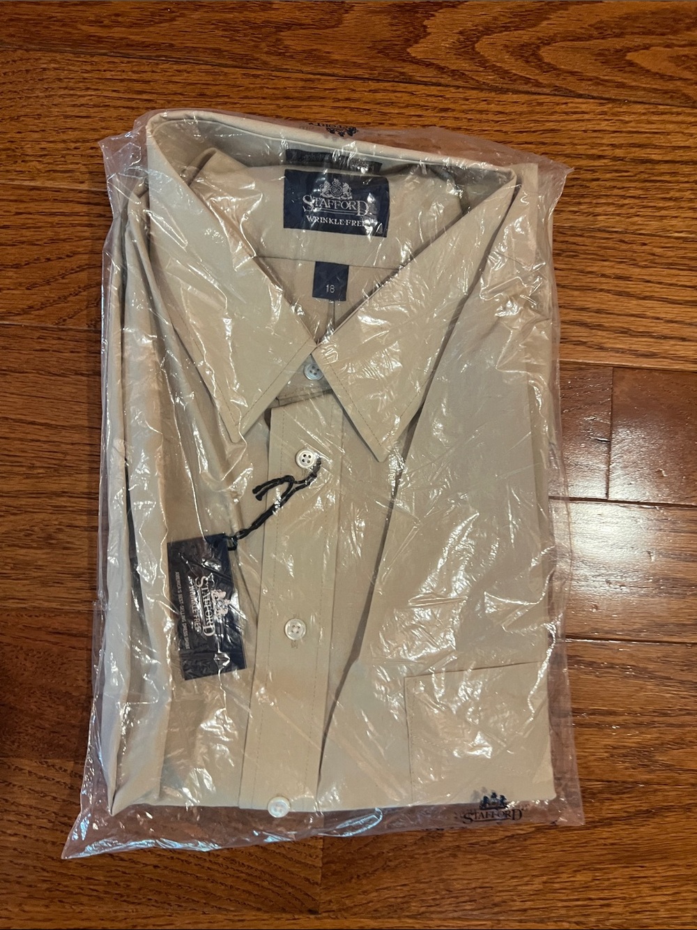 Stafford Men's Dress Shirt in Tan - Classic Point Collar